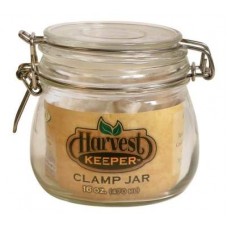 Harvest Keeper Glass Storage Jar w/ Metal Clamp Lid -  16 oz