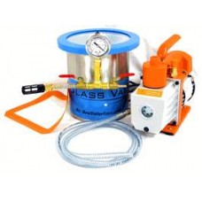 Glass Vac   1.5 Gallon Stainless Steel Vacuum Chamber w/ 3CFM Two Stage Pump